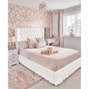 Luxury Velvet Tufted Upholstered Sona Bed with High Headboard